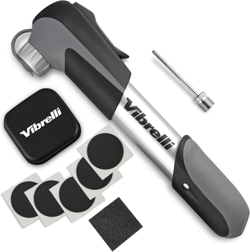 Vibrelli Mini Bike Pump - Presta & Schrader Bicycle Pump - 120 PSI Tire Pump for Road & MTB - No Valve Changing Needed - Image 1